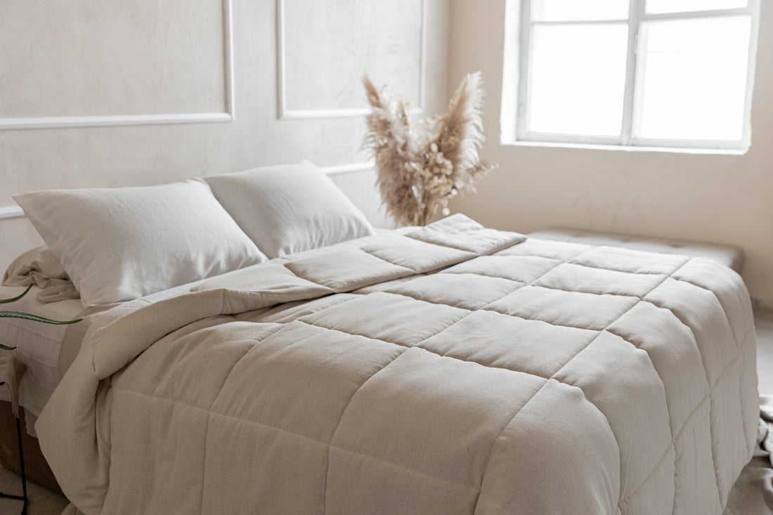 Natural HEMP Duvet Insert Comforter 400 gr.m2 Cotton non-dyed fabric filled organic Hemp fiber filler Full Queen King Custom size Blanket