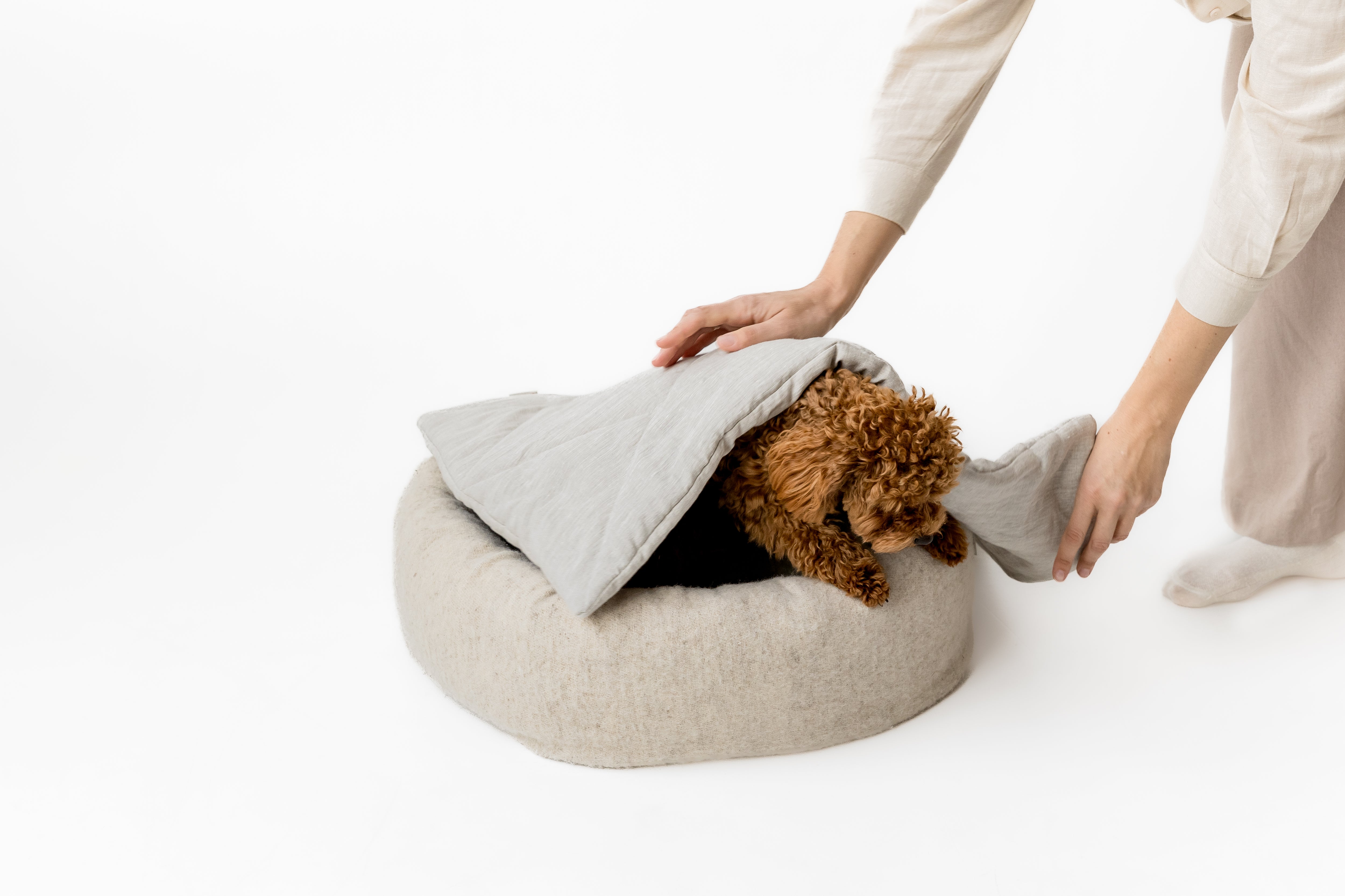 HEMP DOG blanket filled HEMP Fiber in natural linen fabric dog blanket personalised for bed dog mat