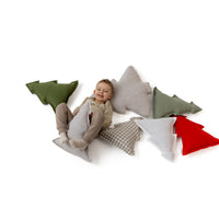 Hemp Linen Pillow Christmas Tree filled HEMP Fiber filler in Linen fabric Custom size / Color Carpet Activity Tummy time pillow