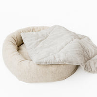 HEMP DOG blanket filled HEMP Fiber in natural linen fabric dog blanket personalised for bed dog mat