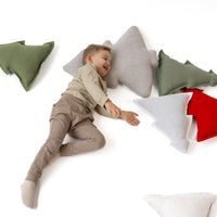 Hemp Linen Pillow Christmas Tree filled HEMP Fiber filler in Linen fabric Custom size / Color Carpet Activity Tummy time pillow
