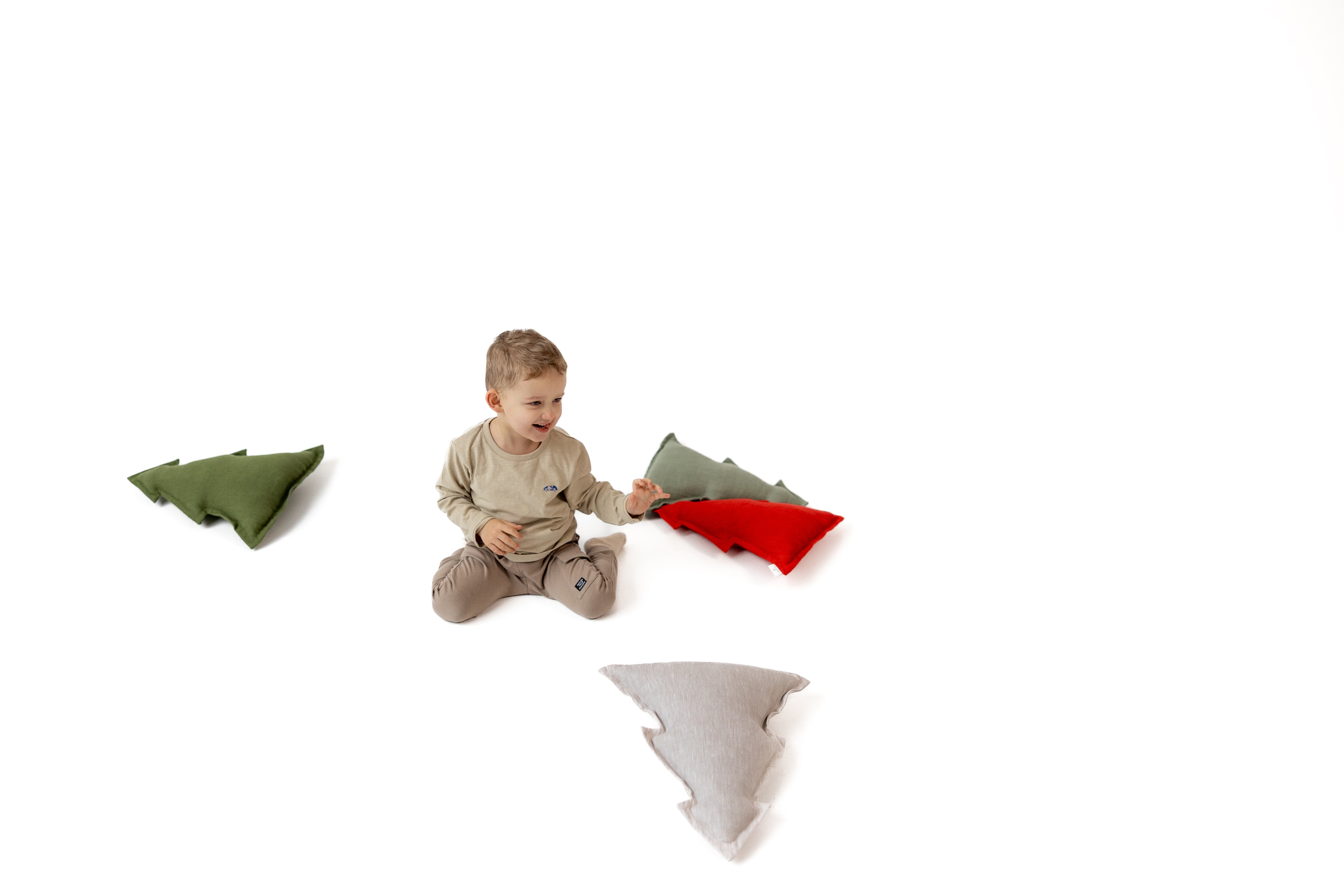 Hemp Linen Pillow Christmas Tree filled HEMP Fiber filler in Linen fabric Custom size / Color Carpet Activity Tummy time pillow