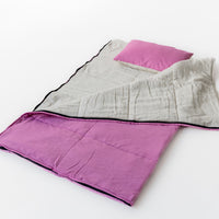 Kids HEMP Linen Sleeping Bag with Pillow School Nap Mat Kids organic Hemp Fiber Filling in Hemp & Linen Fabric Blanket Hand Made