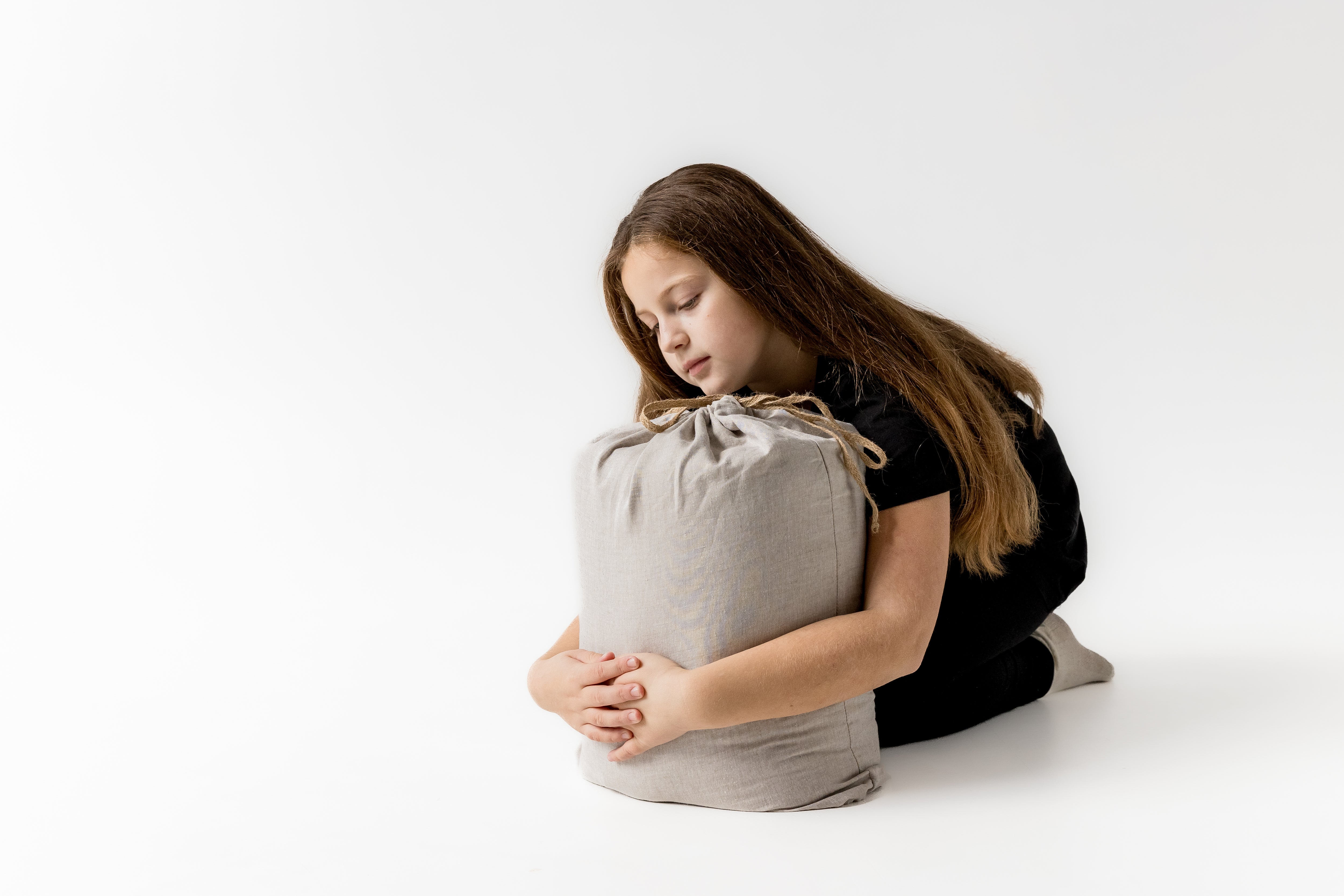 Natural Kids HEMP Linen Sleeping Bag with Hood School Nap mat for Kids, camping van sleeping bag organic hemp fiber filling