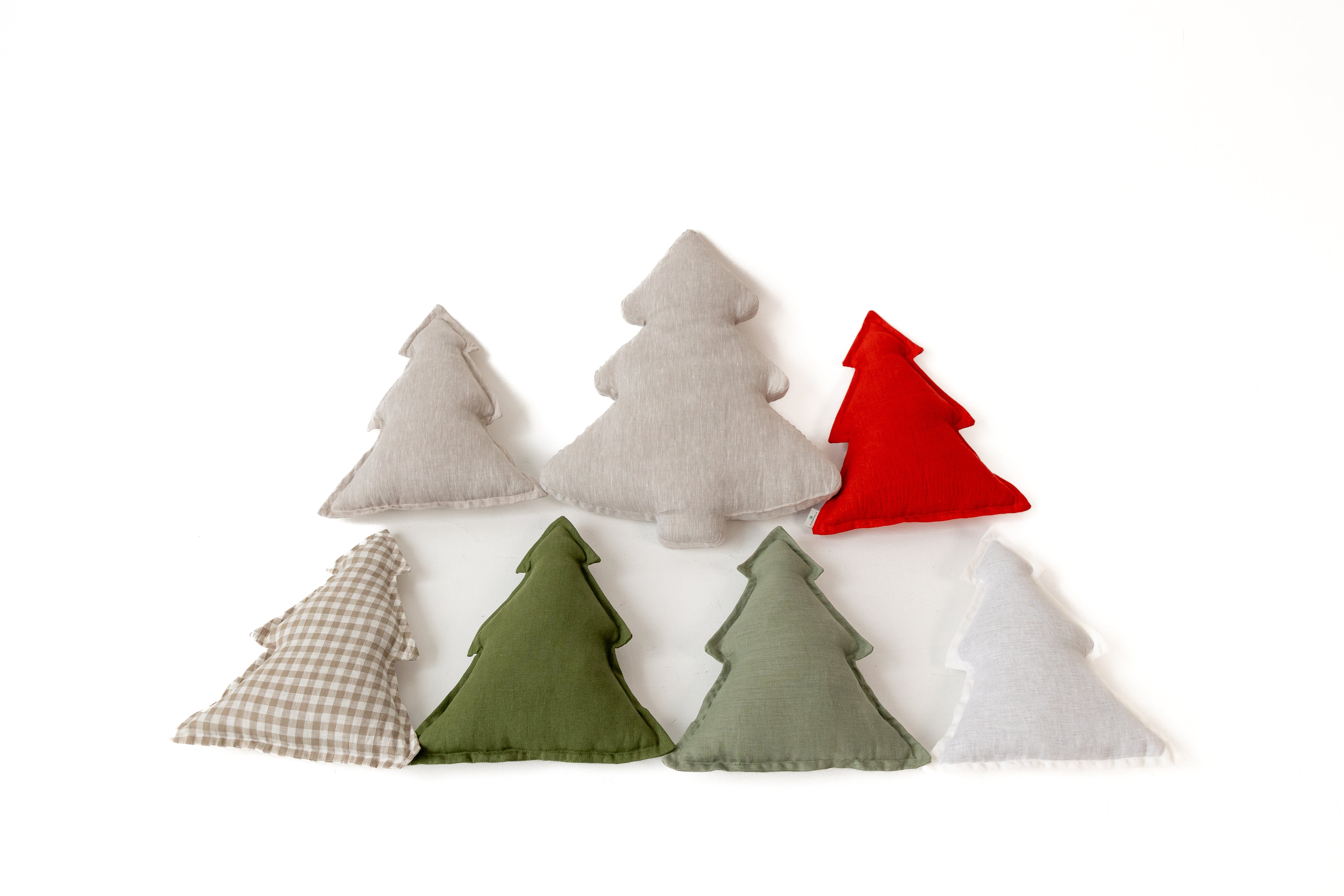 Hemp Linen Pillow Christmas Tree filled HEMP Fiber filler in Linen fabric Custom size / Color Carpet Activity Tummy time pillow