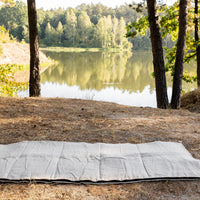 Organic HEMP Sleeping bag in linen fabric- organic hemp fiber filling + linen non-dyed fabric - blanket quilt, hand made