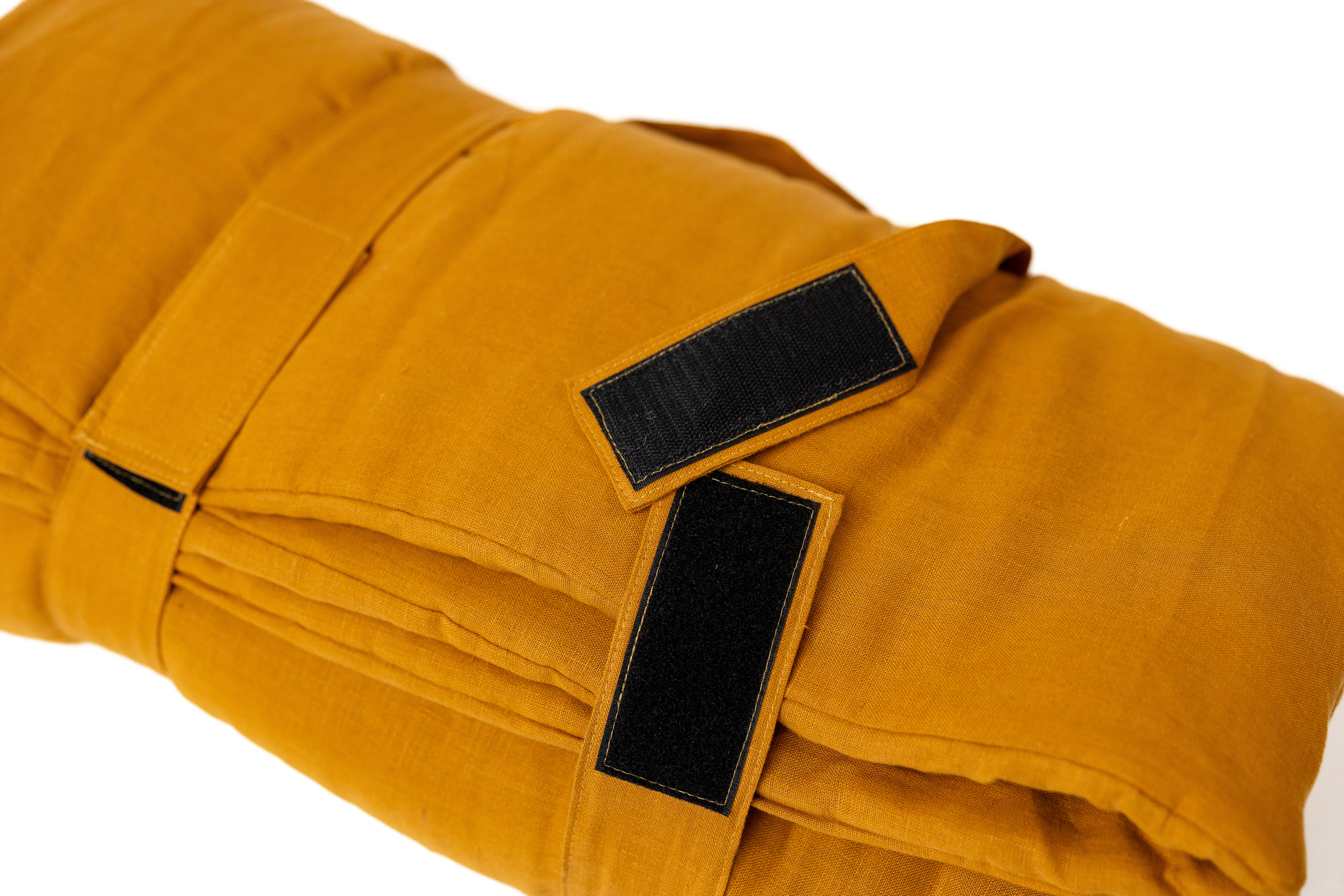 Kindergarten Hemp Linen Sleeping Bag with Pillow School Nap Mat Kids Organic Hemp Fiber Filling in mustard Linen Fabric hand made