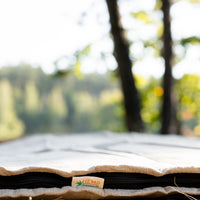 Organic HEMP Sleeping bag in linen fabric- organic hemp fiber filling + linen non-dyed fabric - blanket quilt, hand made