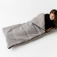 Natural Kids HEMP Linen Sleeping Bag with Hood School Nap mat for Kids, camping van sleeping bag organic hemp fiber filling