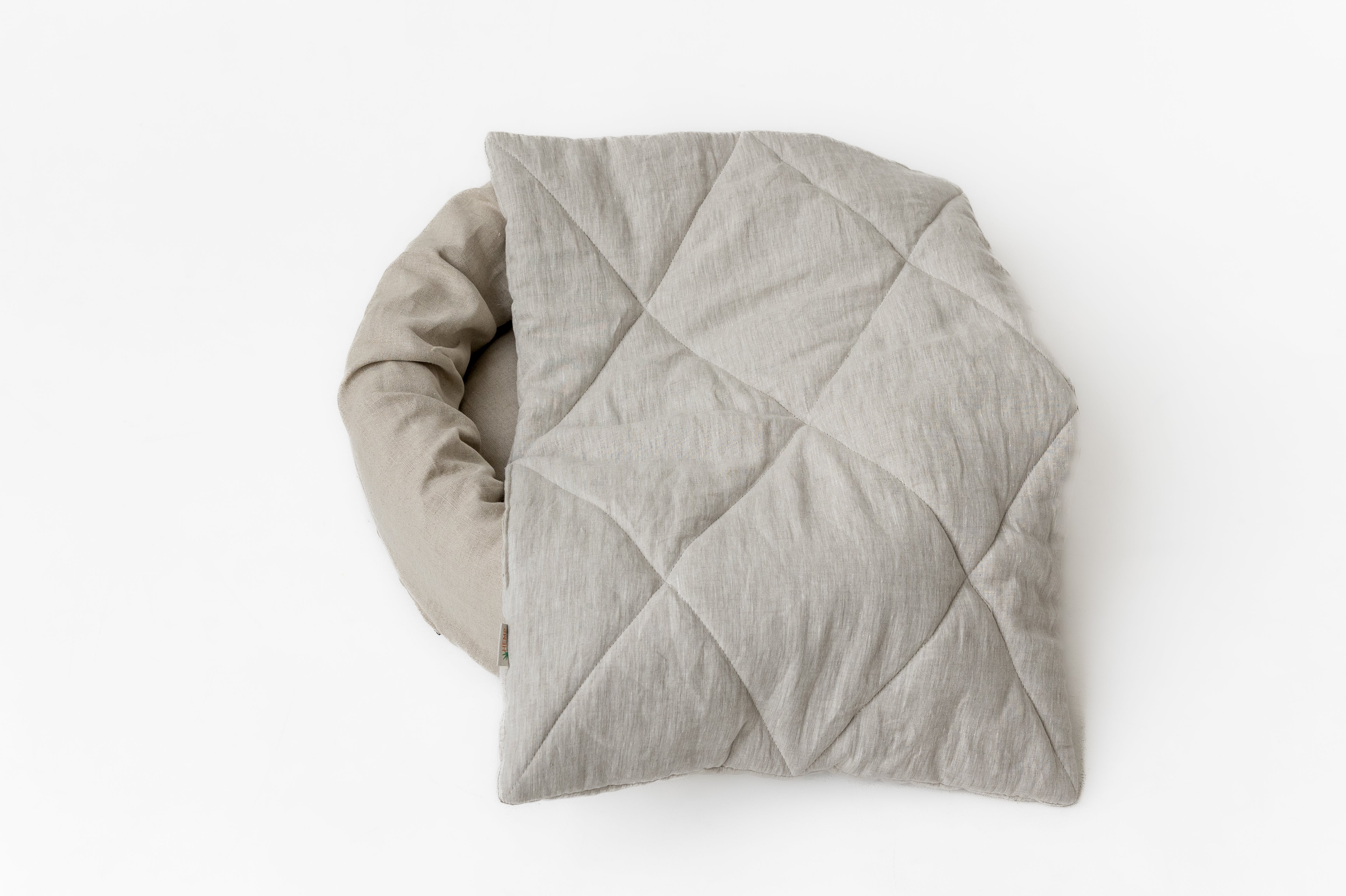 HEMP DOG blanket filled HEMP Fiber in natural linen fabric dog blanket personalised for bed dog mat