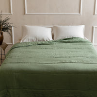 Natural Hemp Linen Blanket "light olive" quilt - linen fabric filled organic Hemp fiber - Full Twin Queen King Custom size