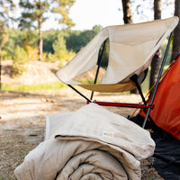 Organic HEMP Sleeping bag in linen fabric- organic hemp fiber filling + linen non-dyed fabric - blanket quilt, hand made