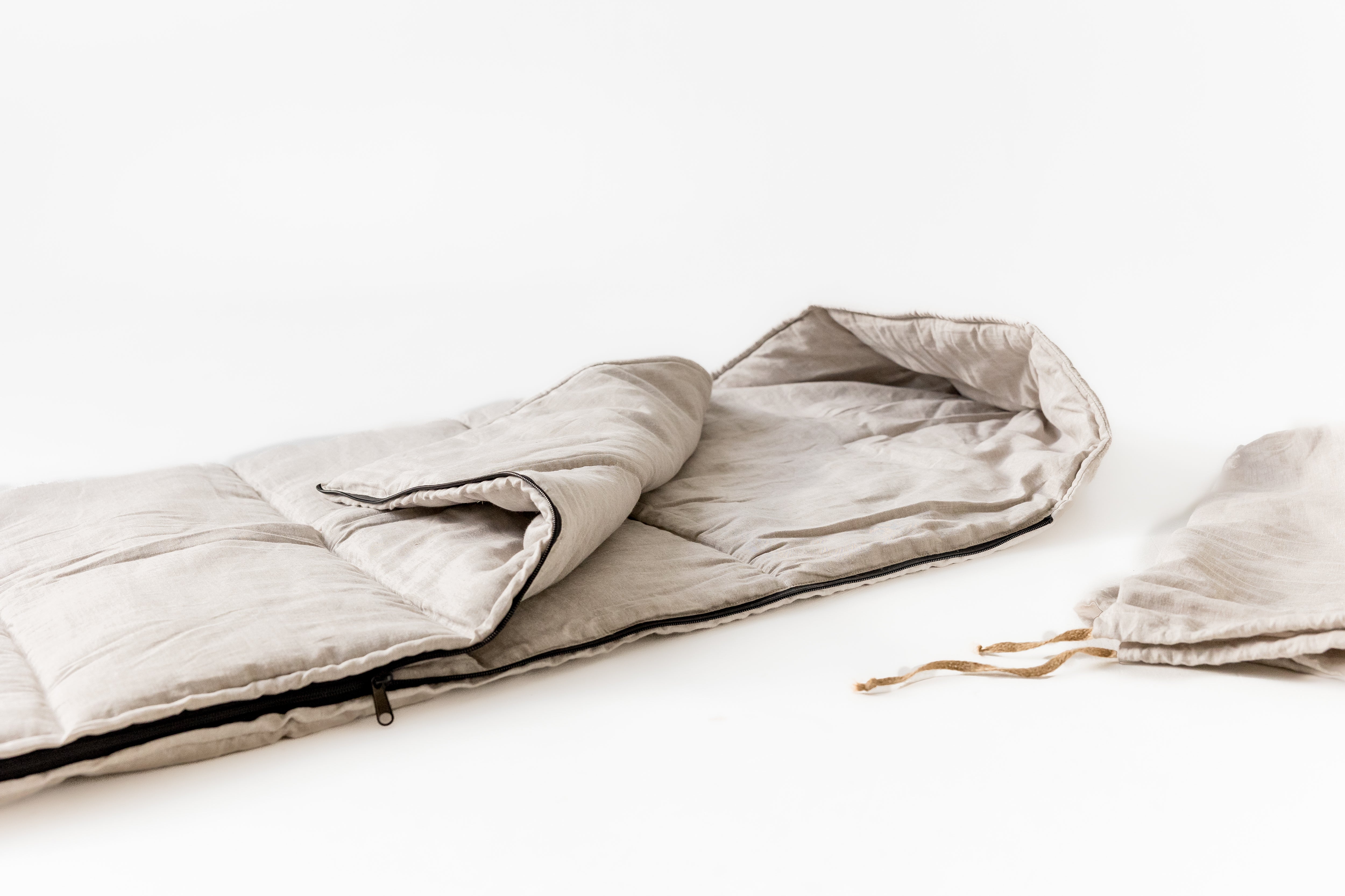 Natural Kids HEMP Linen Sleeping Bag with Hood School Nap mat for Kids, camping van sleeping bag organic hemp fiber filling