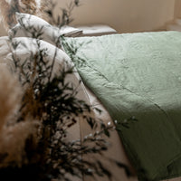 Natural Hemp Linen Blanket "light olive" quilt - linen fabric filled organic Hemp fiber - Full Twin Queen King Custom size
