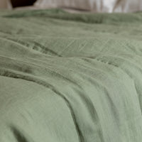 Natural Hemp Linen Blanket "light olive" quilt - linen fabric filled organic Hemp fiber - Full Twin Queen King Custom size