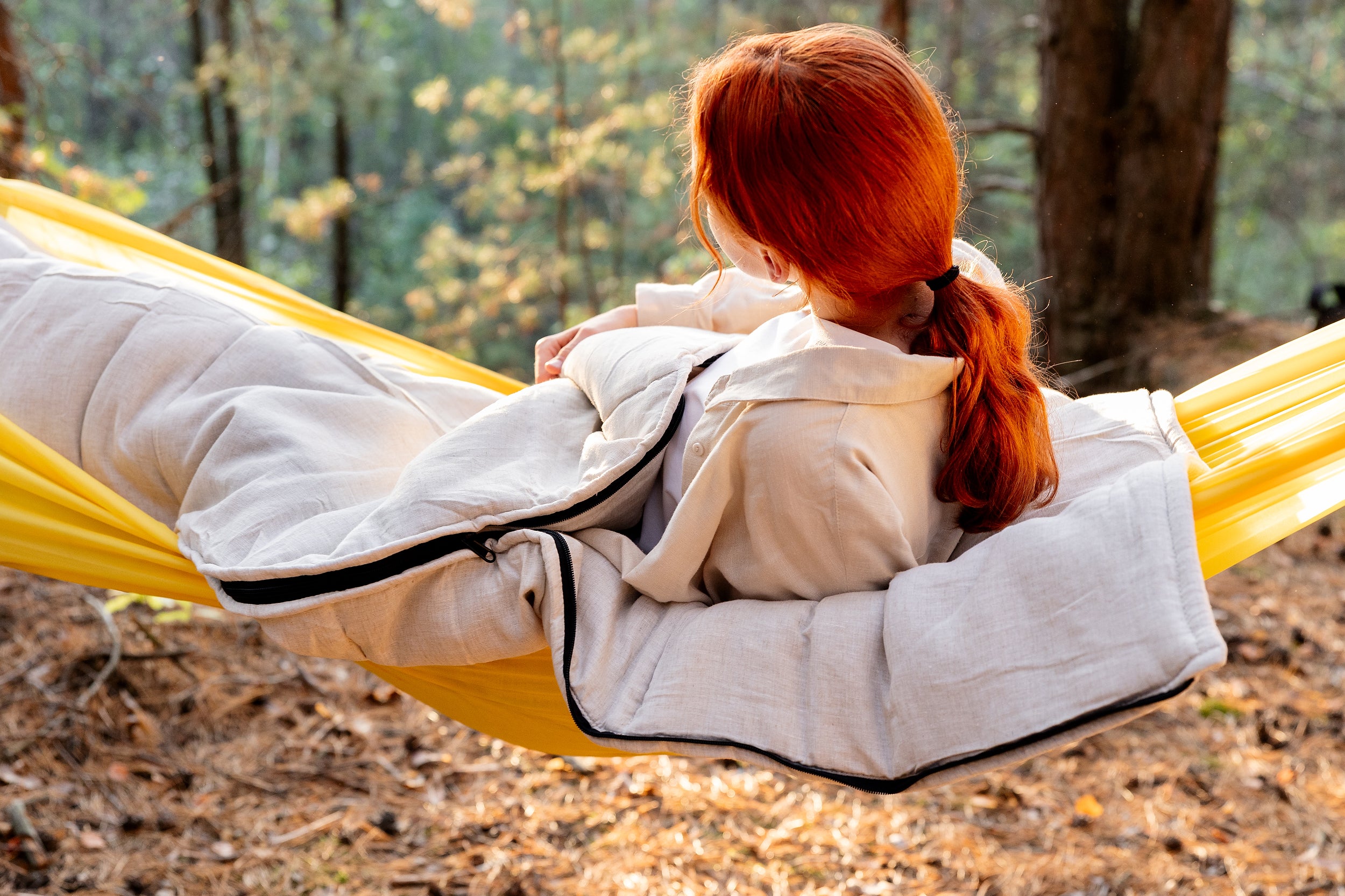 Thick HEMP Sleeping Bag Hemp Fabric filled Organic Hemp Fiber Filler Hand Made non-dyed, unbleached eco friendly sleep bag