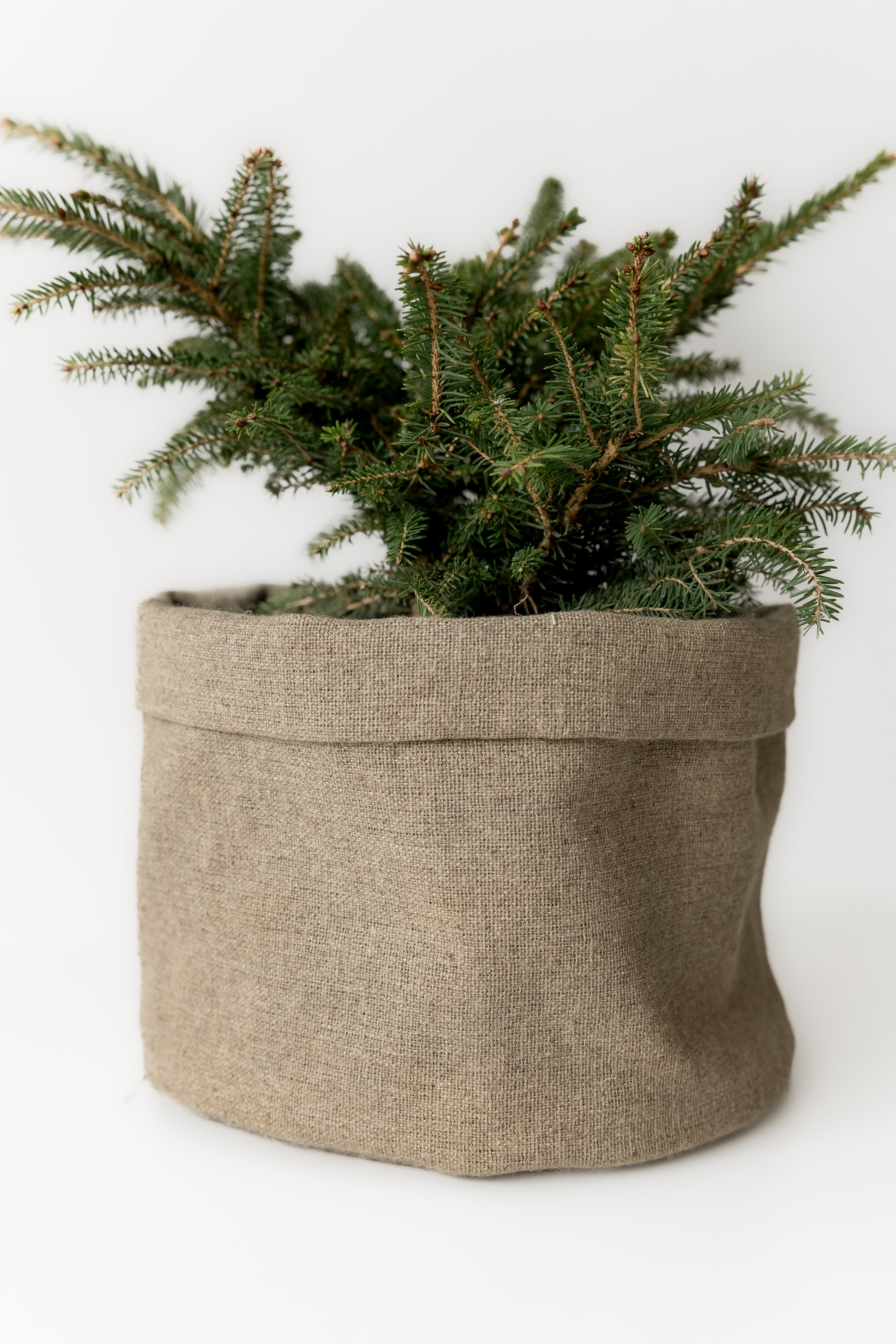 Custom Linen Plant Pot Cover by your size Natural non-dyed Linen fabric Rustic stylish home decor