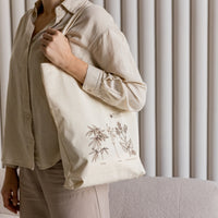 Tote Bag Canvas Bag "Hemp Organic Life" Natural Shopping Bag with print of plants Hemp Linen Buckwheat Hulls Shoulder Bags
