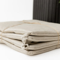 Set of 4 Natural Hemp Linen Seat Cushions for chair with Ties filled organic hemp fiber in Linen fabric Pillow Seat