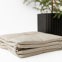Set of 4 Natural Hemp Linen Seat Cushions for chair with Ties filled organic hemp fiber in Linen fabric Pillow Seat