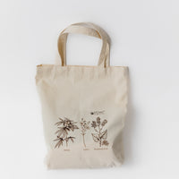 Tote Bag Canvas Bag "Hemp Organic Life" Natural Shopping Bag with print of plants Hemp Linen Buckwheat Hulls Shoulder Bags