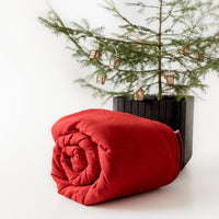 Red Kids natural HEMP Linen Sleeping Bag with Hood School Nap mat for Kids, camping van sleeping bag organic hemp fiber filling