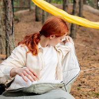 Sage Green Natural HEMP Linen Sleeping Bag with Hood Adult Organic Hemp Fiber Filling Hemp fabric inside Linen fabric outside hand made warm