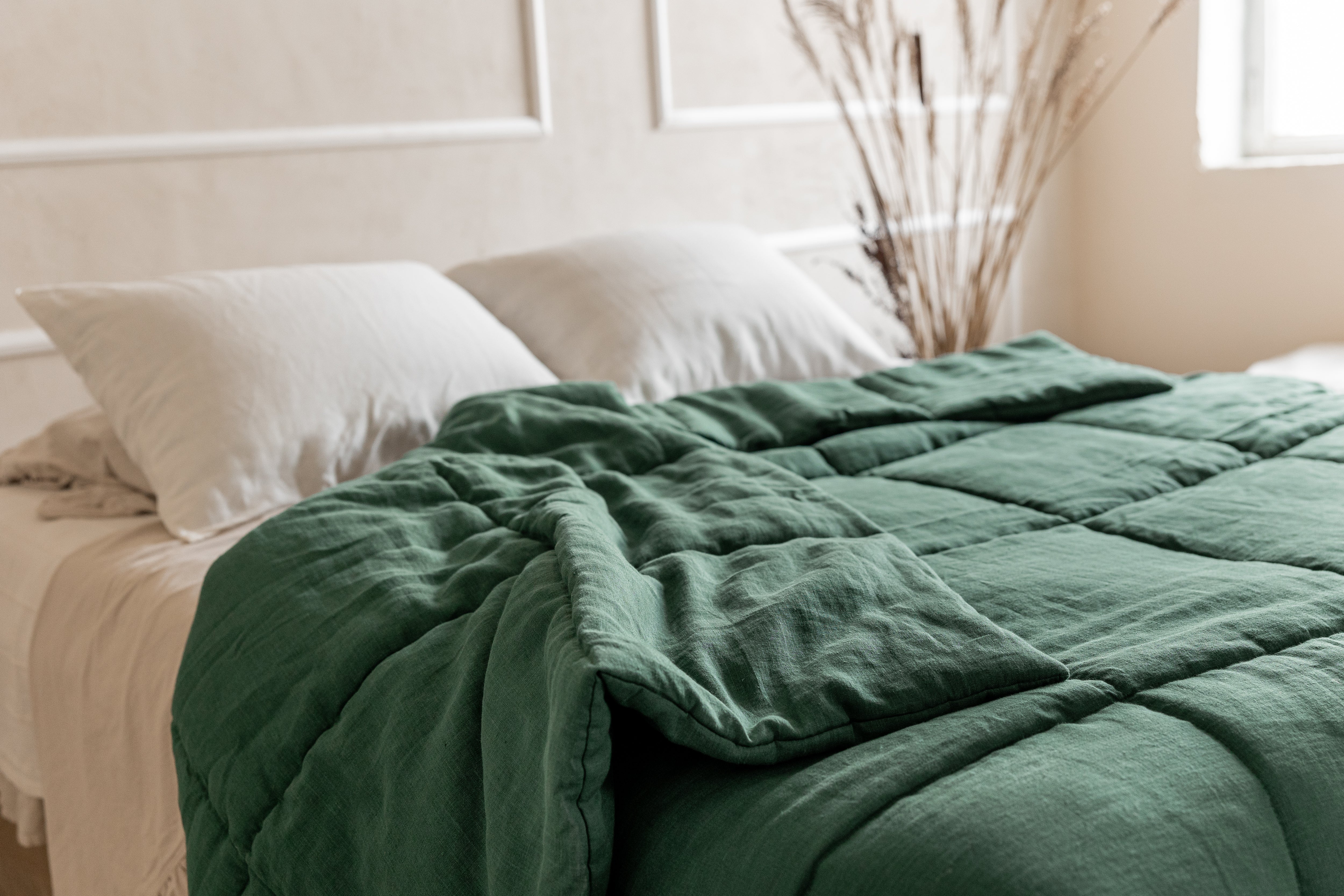 Thick Natural HEMP Linen Comforter Green Blanket Duvet Insert Hemp filler in natural linen fabric Full Twin Queen King Custom size