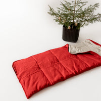 Red Kids natural HEMP Linen Sleeping Bag with Hood School Nap mat for Kids, camping van sleeping bag organic hemp fiber filling