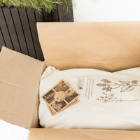 Linen-encased Crescent Pillow filled organic Buckwheat hulls + Gift Bag / meditation cushion
