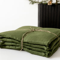 Set of 4 Natural Hemp Linen Seat Cushions for chair with Ties filled organic hemp fiber in natural Linen fabric Pillow Seat Christmas Gift