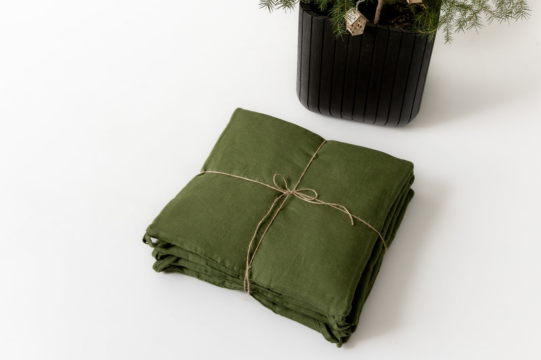Set of 4 Natural Hemp Linen Seat Cushions for chair with Ties filled organic hemp fiber in natural Linen fabric Pillow Seat Christmas Gift
