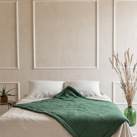 Green Hemp Linen Toddler Blanket filled Organic HEMP FIBER in linen fabric 47" x 64" (120x165 cm)