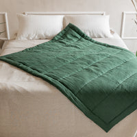 Green Hemp Linen Toddler Blanket filled Organic HEMP FIBER in linen fabric 47" x 64" (120x165 cm)