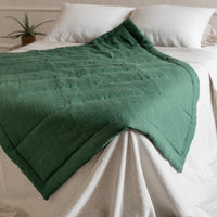 Green Hemp Linen Toddler Blanket filled Organic HEMP FIBER in linen fabric 47" x 64" (120x165 cm)