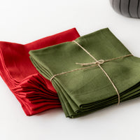 Christmas Napkins set of 4 pcs Linen Napkins Red / Green Custom order napkins Cloth napkins set Table linens Christmas Gift gift for her
