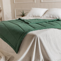 Green Hemp Linen Toddler Blanket filled Organic HEMP FIBER in linen fabric 47" x 64" (120x165 cm)
