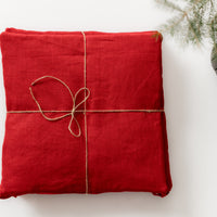 Set of 4 Natural Hemp Linen Seat Cushions for chair with Ties filled organic hemp fiber in Linen fabric Pillow Seat