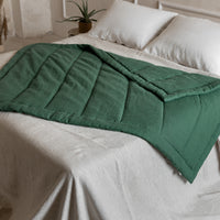 Green Hemp Linen Toddler Blanket filled Organic HEMP FIBER in linen fabric 47" x 64" (120x165 cm)