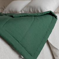Green Hemp Linen Toddler Blanket filled Organic HEMP FIBER in linen fabric 47" x 64" (120x165 cm)