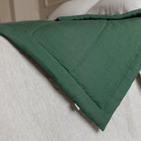 Green Hemp Linen Toddler Blanket filled Organic HEMP FIBER in linen fabric 47" x 64" (120x165 cm)
