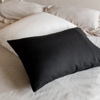 16" x 24" (40x60cm) black Linen Pillowcases Linen Fabric
