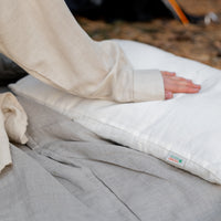 Organic HEMP Sleeping bag in linen fabric- organic hemp fiber filling + linen non-dyed fabric - blanket quilt, hand made