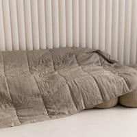 Natural Hemp Linen Blanket 55" x 81" (140x200 cm) filler organic Hemp fiber in linen not dyed fabric Custom size