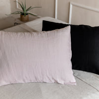 Linen Pillowcases Linen Washed Fabric Black White Green Ashen Pink Custom sizes Make to order