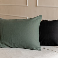 Linen Pillowcases Linen Washed Fabric Black White Green Ashen Pink Custom sizes Make to order