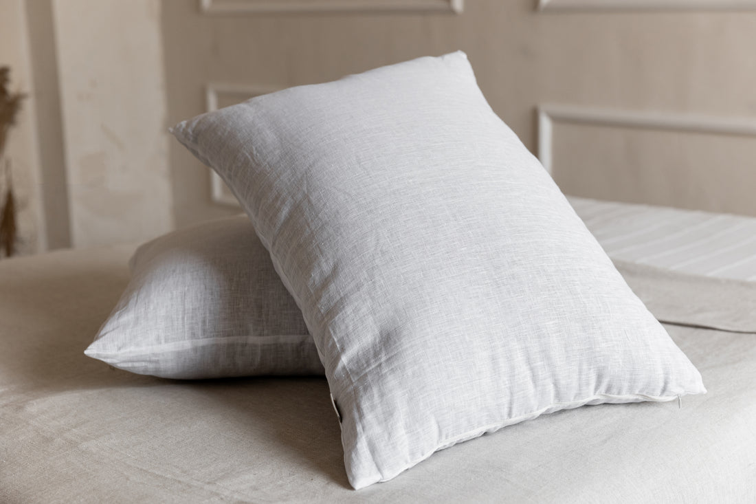 Hemp Pillow filled HEMP FIBER in white Linen fabric with zipper Regulation height/Hemp pillow/ Bed Pillow /Toddler pillow/ Eco friendly
