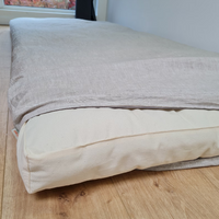 Special listing for RICHARD NEGEM one hemp futon 160 x 200 cm, one mattress pad like a fitted sheet and one outer zippered cover in natural undyed linen fabric in grey shade