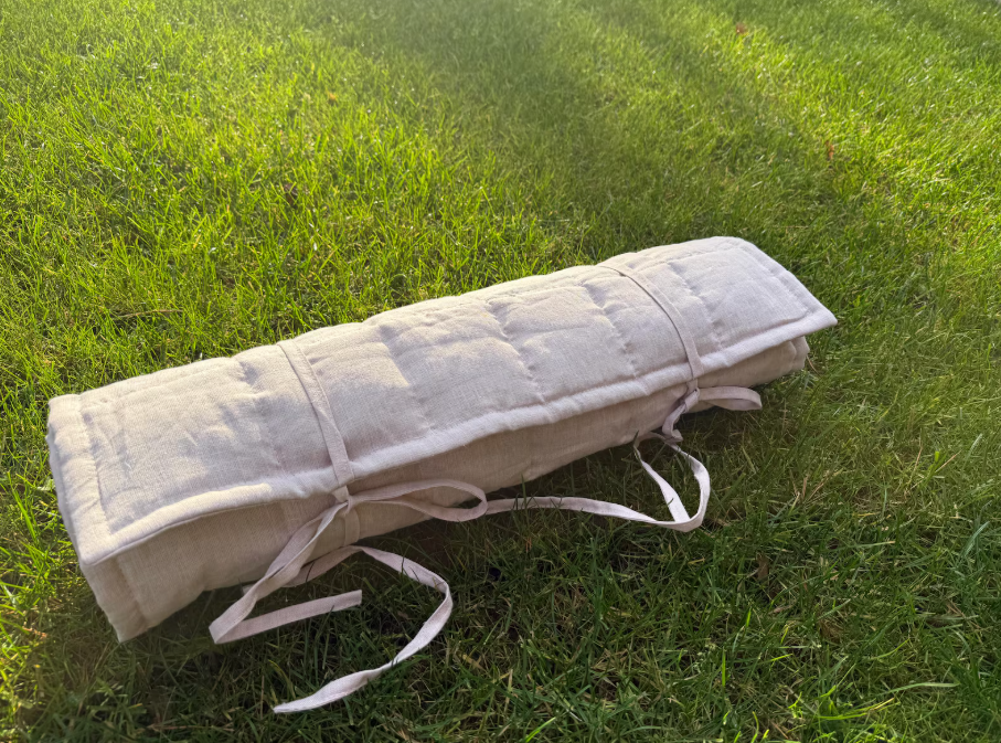 Hemp Yoga mat / Natural organic yoga rug/ hemp fiber in linen fabric / for Yoga studio pilates/Meditation / hand made/ Eco friendly