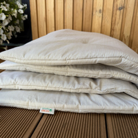 29"x94" (75x240 cm) Unique Hemp filled Washable Furniture Sofa Protector in cotton fabric in beige stripes with two tassels